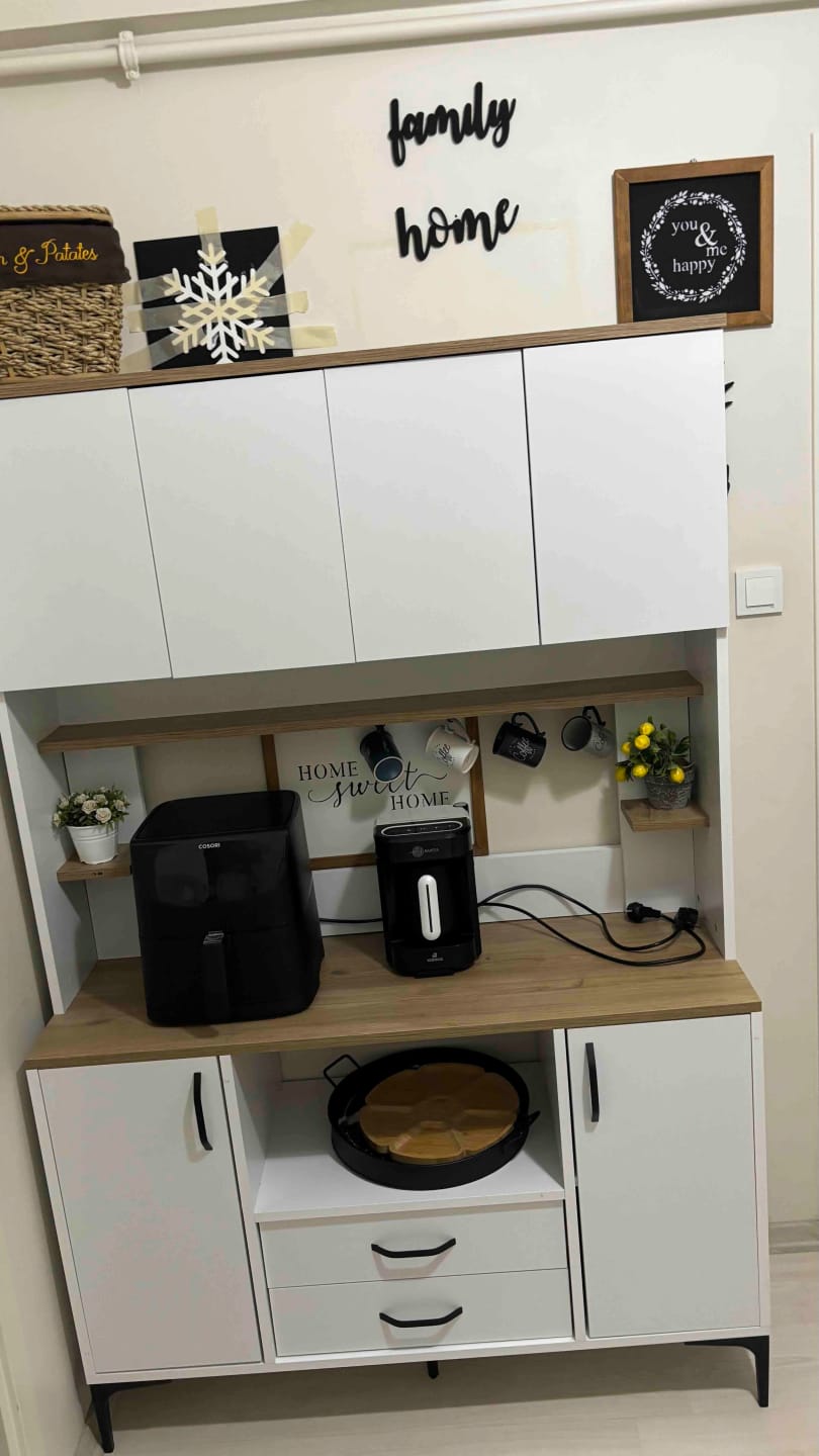 Customer photo review of Rani JE168 Çok Amaçlı Dolap 6 Kapaklı 2 Çekmeceli Kiler Mutfak Dolabı Beyaz - Sepet Ceviz