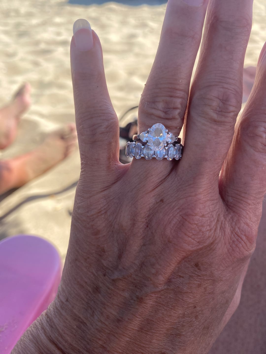 Customer photo review of S925 8.5Ct Eternity Oval Cut Wedding Band For Women In Sterling Silver