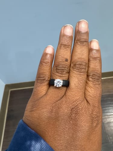 Customer photo review of Silicone Ring – 7mm Round Solitaire CZ | Patented Design - GlowStone Collection