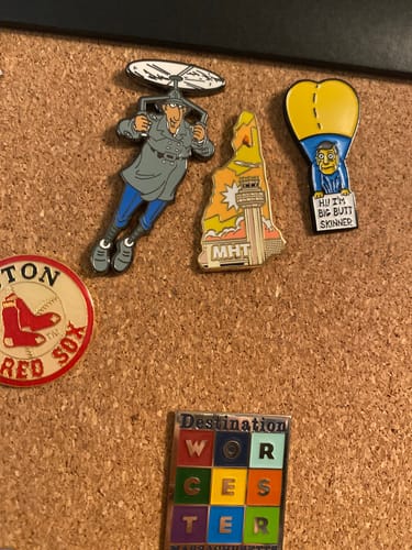 Customer photo review of Airport Enamel Pin | MHT - New Hampshire