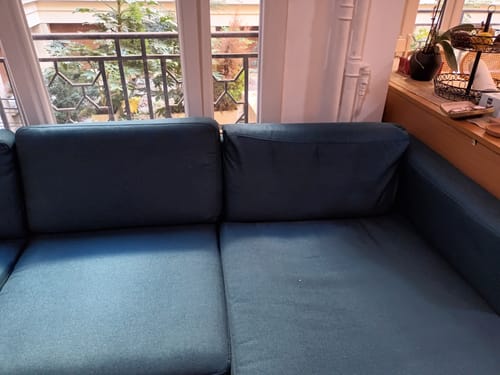 Customer photo review of Landskrona Sofa with Chaise Cover 241cm (95 1/4"), chaise on the left when sit on the sofa