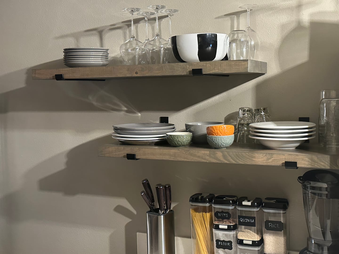 Customer photo review of Rustic Shelves with Brackets