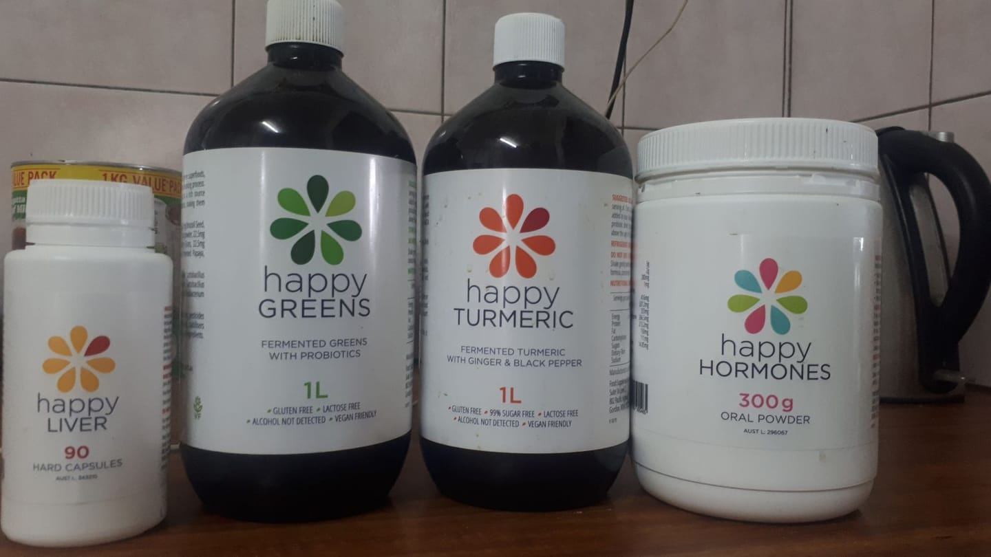 Customer photo review of Liquid Probiotics and Green Food Supplements - Happy Greens