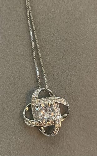Customer photo review of To My Bonus Daughter - "My Family Forever" Love Knot Necklace Gift Set - BD06v2