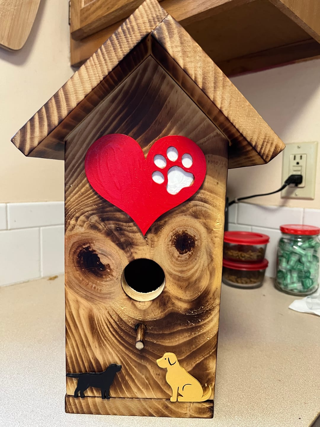 Customer photo review of Unfinished Wood Pawprint Heart Shape | Valentine's Day | Pet | DIY Craft Cutout | Up to 46"