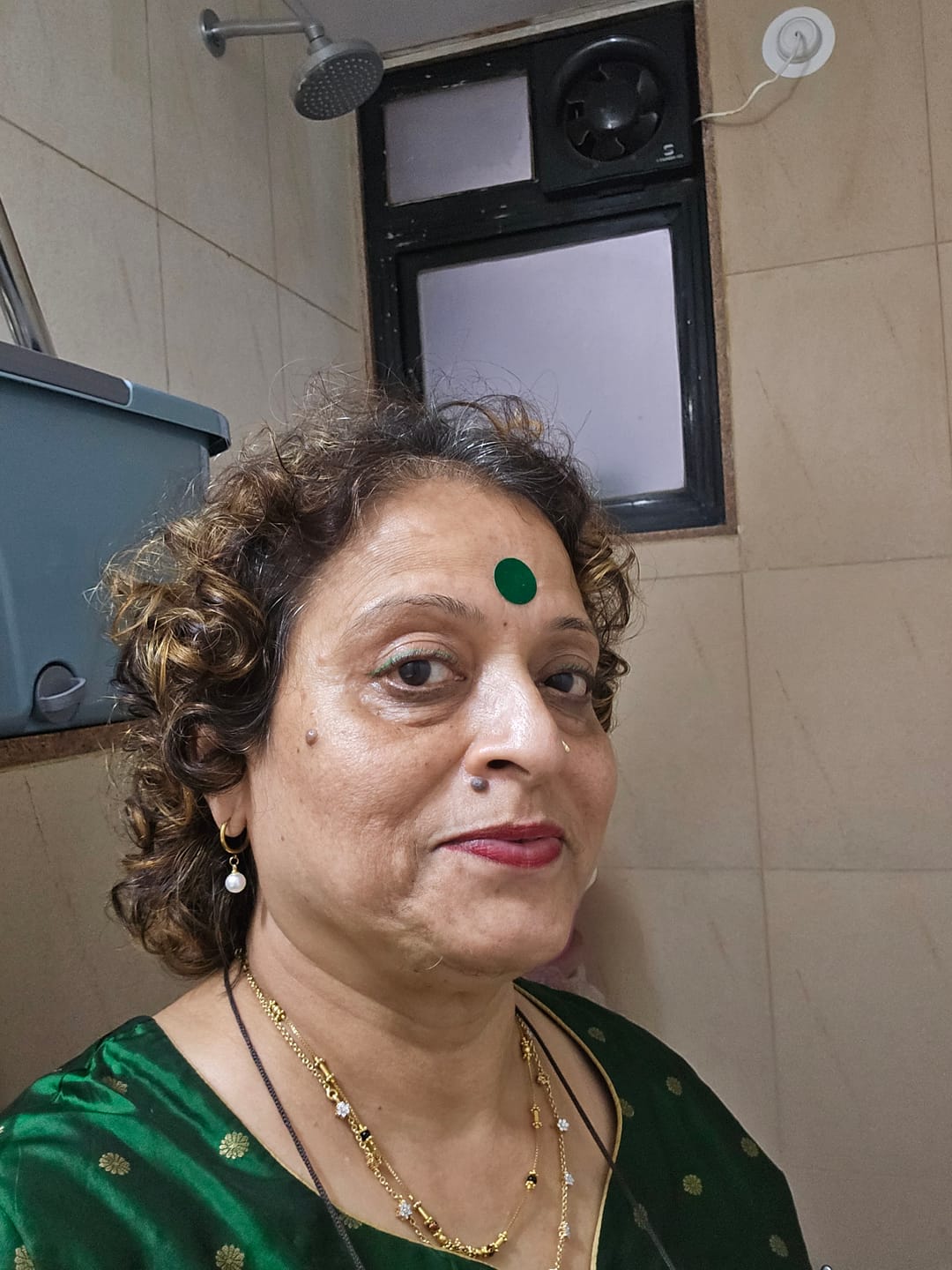 Customer photo review of Pearl Orbit Earrings
