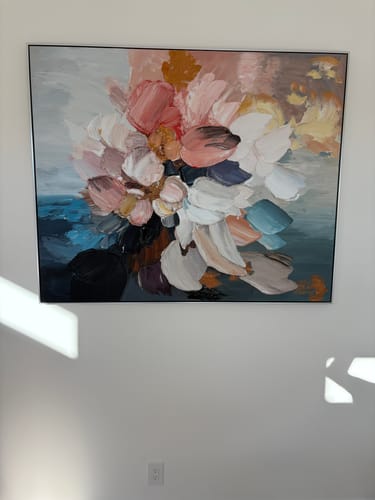 Customer photo review of special payment link for artwork Blossoms in Motion 54"x44" with frame