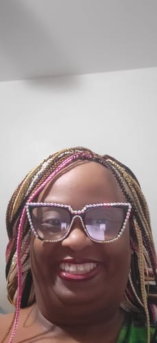 Customer photo review of Box Braid Wig "4 by 4 Closure" (Ready-To-Ship)