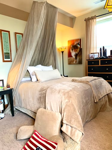 Customer photo review of FaradayLabz™ Silver EMF Protection Bed Canopy