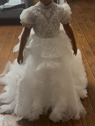Customer photo review of Flower Girls Dress Toddler Pageant Birthday Princess Trailing Cake Dress