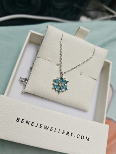 Customer photo review of Elsa Snowflake Necklace