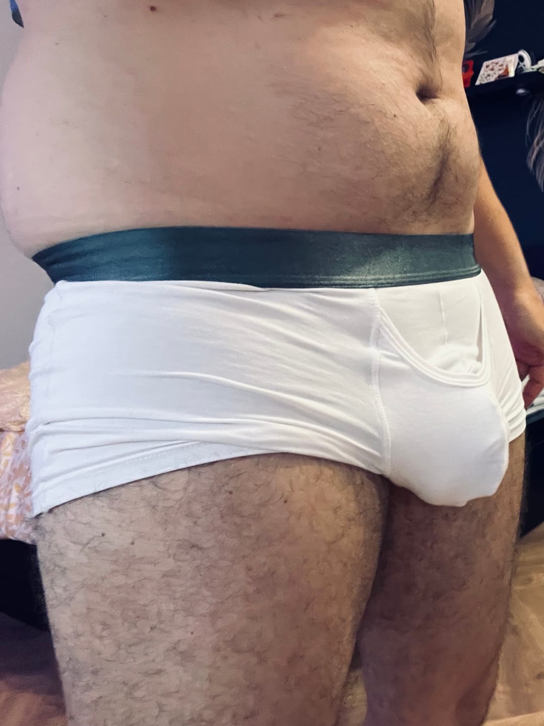 Customer photo review of Men’s Dual Ball Pouch Trunks With Fly Front