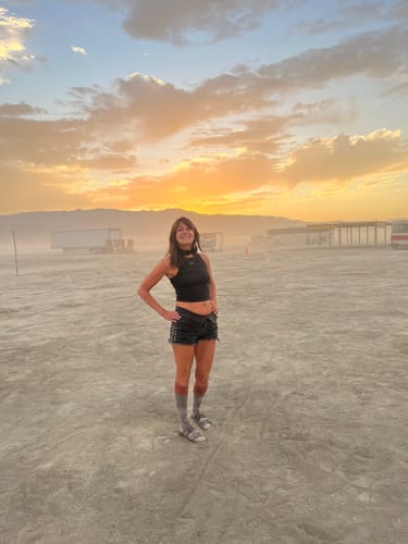 Customer photo review of Lace up raw hem rivet denim shorts