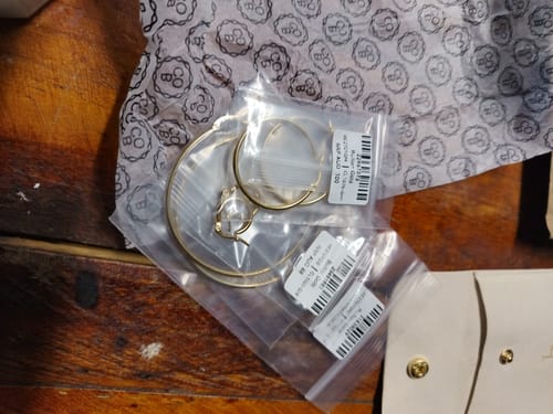 Customer photo review of Boxed 3pr Trishia Gold Hoops Earrings Set