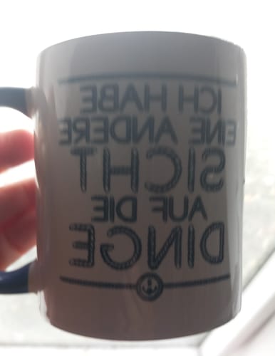 Customer photo review of Ich Habe Eine Andere Sicht · Keramiktasse Zweifarbig