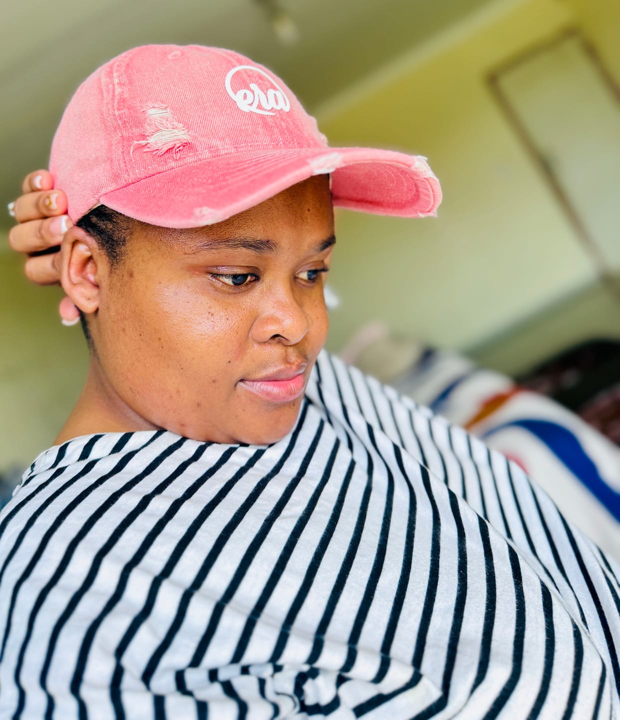 Customer photo review of Era Distressed Coral Cap