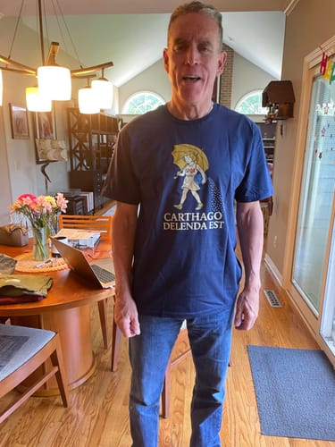 Customer photo review of Carthago Delenda Est Morton's Salt Parody Logo Unisex T-Shirt