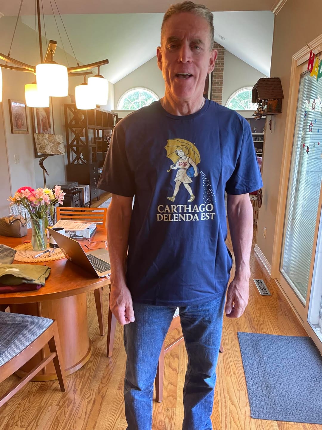 Customer photo review of Carthago Delenda Est Morton's Salt Parody Logo Unisex T-Shirt