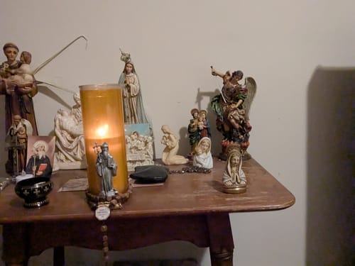 Customer photo review of St. Michael Statue w/Ornate Base
