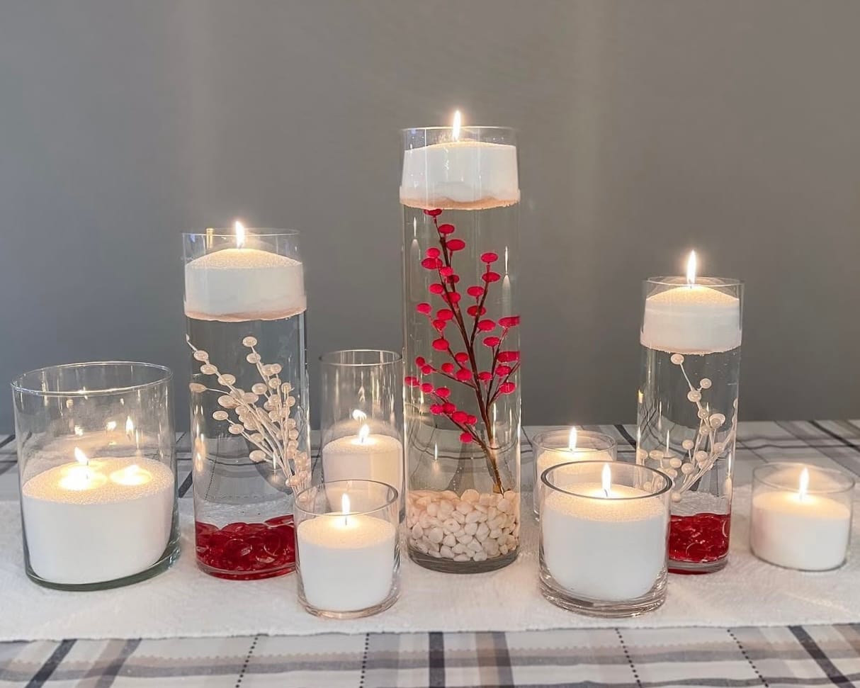 Customer photo review of Pearl Light Sand Candle