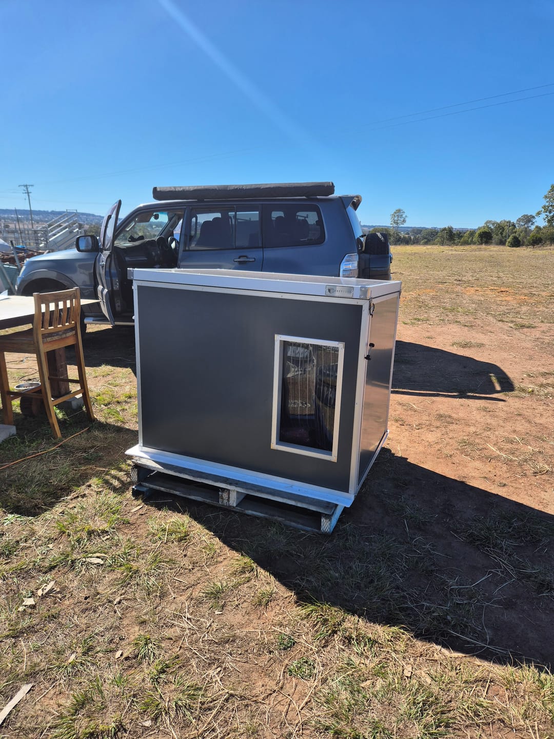 Customer photo review of CozyCube Coldroom Panel Insulated Dog House