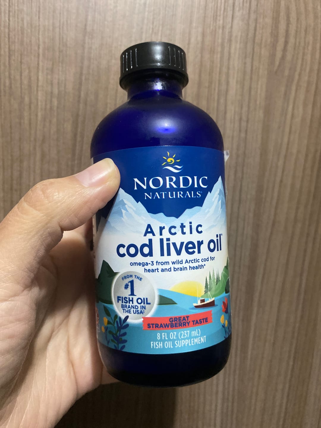 Customer photo review of Artic cod Aceite de hígado de bacalao/fresa (Omega-3) 1.060 mg-237 ml
