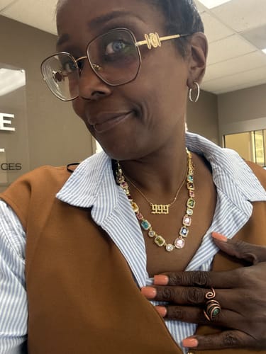 Customer photo review of [PRE-ORDER] Gold Purely Gems Solstice Necklace (No Motifs/Crosses)