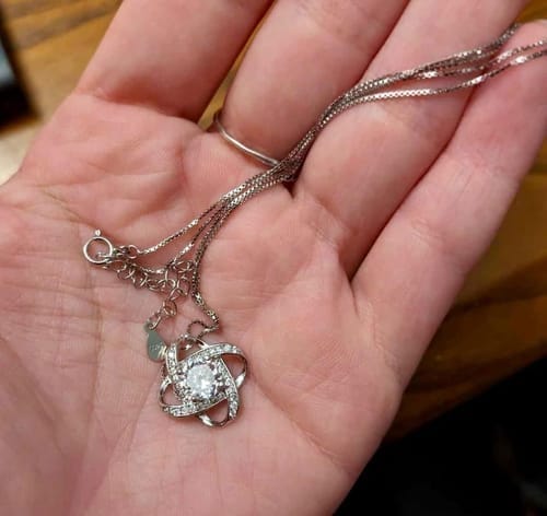 Customer photo review of To My Bonus Daughter - "My Family Forever" Love Knot Necklace Gift Set - BD06v2