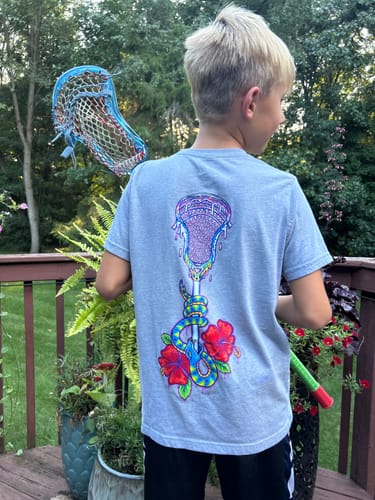 Customer photo review of Youth Lax Snake Tee
