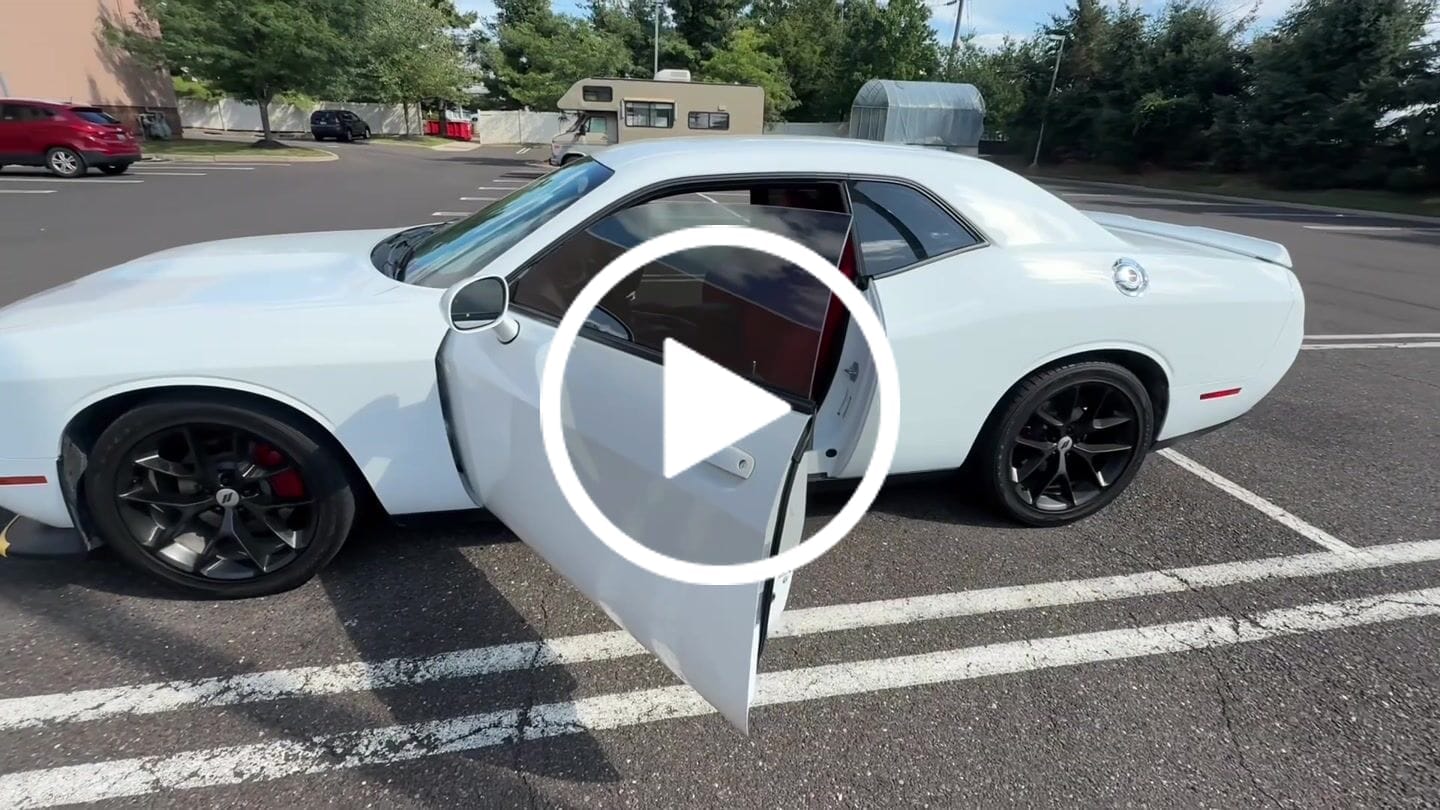 Customer video review of 2015+ Dodge Challenger Honeycomb Leather Floor Mat