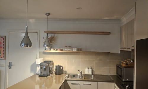 Customer photo review of Curved Floating Shelf