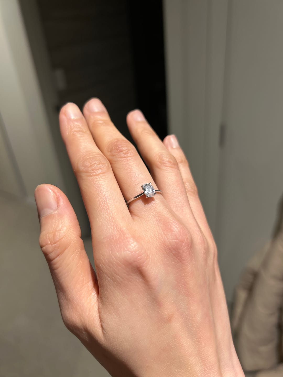 Customer photo review of Oval Sapphire Band Ring