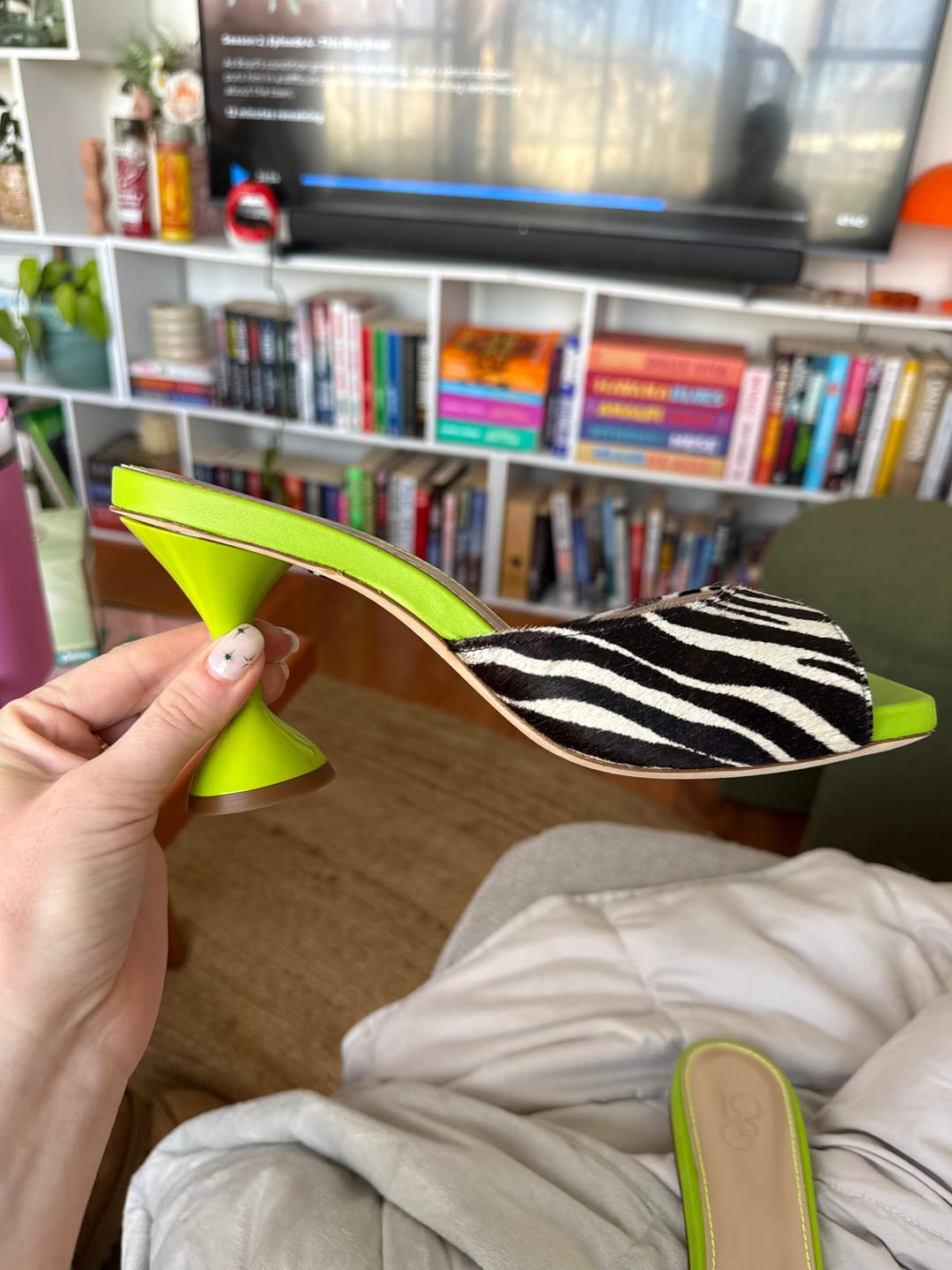 Customer photo review of Gaia Mule in Zebra