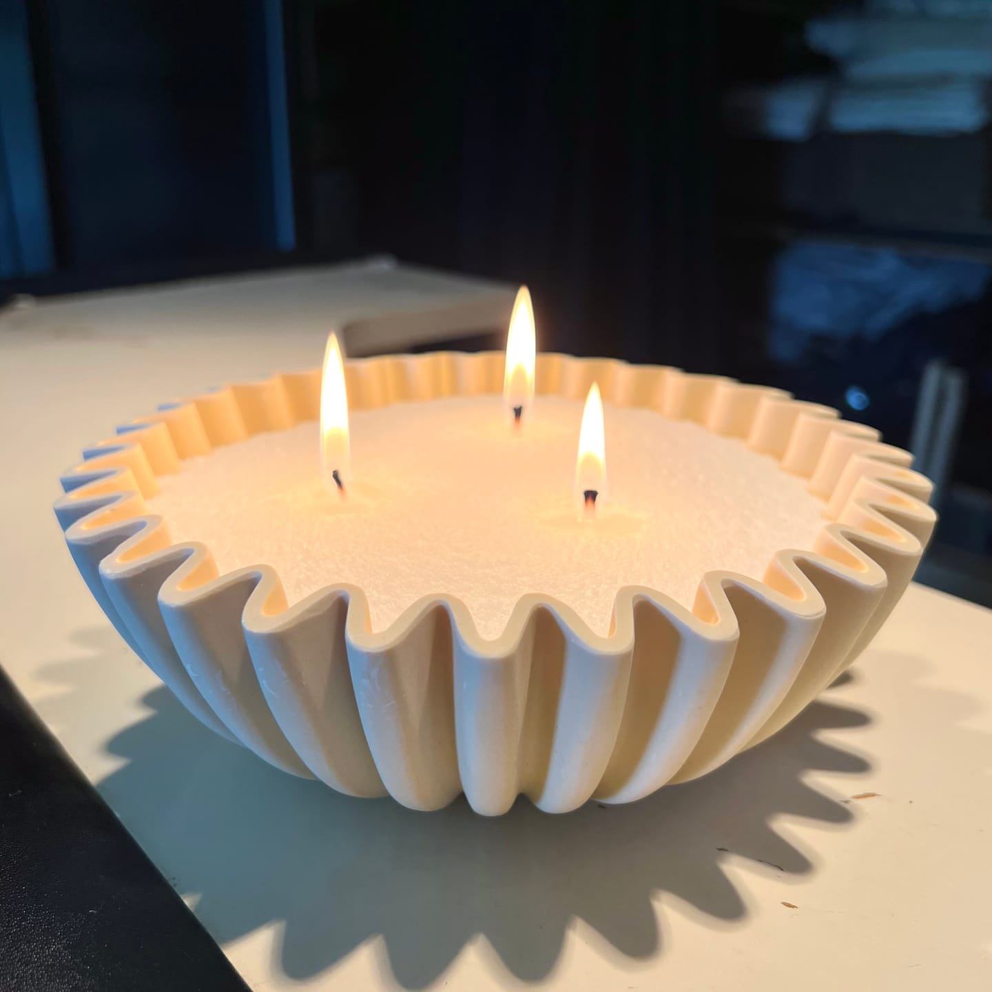 Customer photo review of Pearl Light Sand Candle