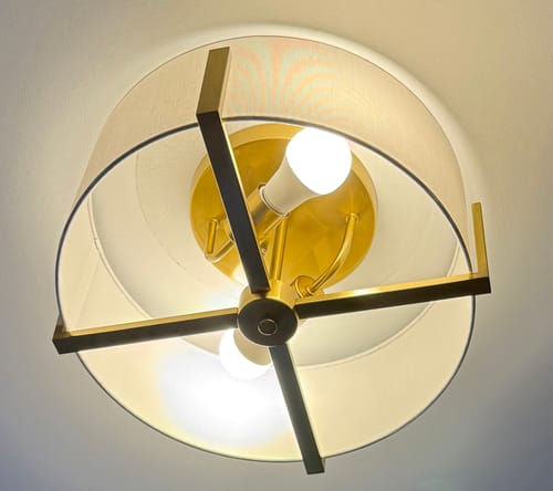 Customer photo review of 2-Light Fabric Lampshade Drum Semi-Flush Mount