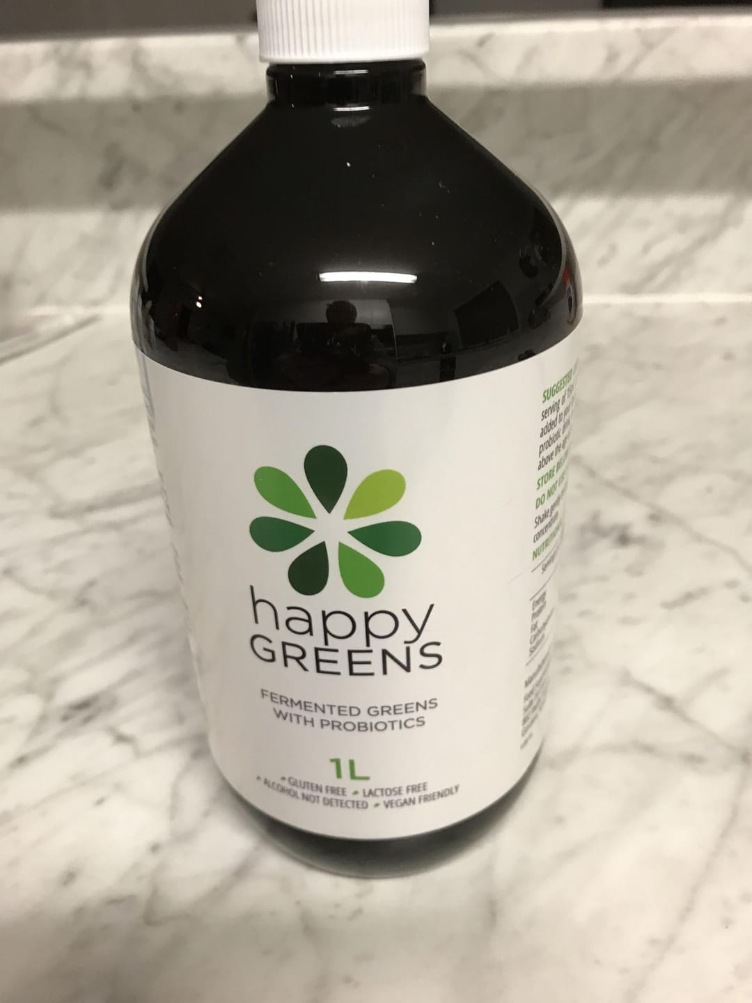 Customer photo review of Liquid Probiotics and Green Food Supplements - Happy Greens