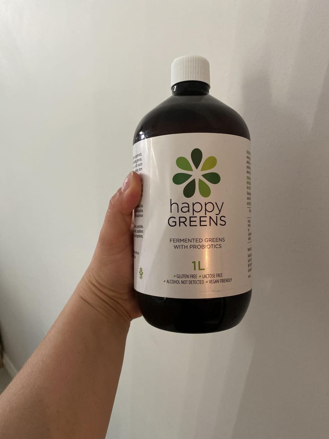 Customer photo review of Liquid Probiotics and Green Food Supplements - Happy Greens
