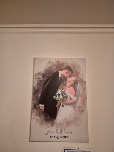 Customer photo review of Dein Hochzeitsfoto als Aquarell Poster | Geschenk zur Hochzeit