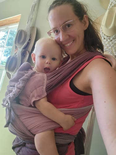 Customer photo review of Herringbone Ombre Pink LennyHybrid Half Buckle by LennyLamb