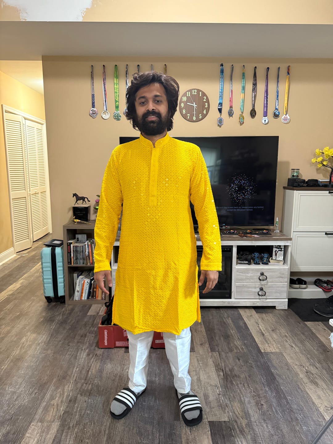 Customer photo review of Yellow Chikan Kurta