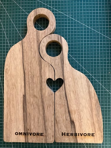 Customer photo review of 15.75x11.5" Small Romeo & Juliet With Heart Set Acrylic Router Template