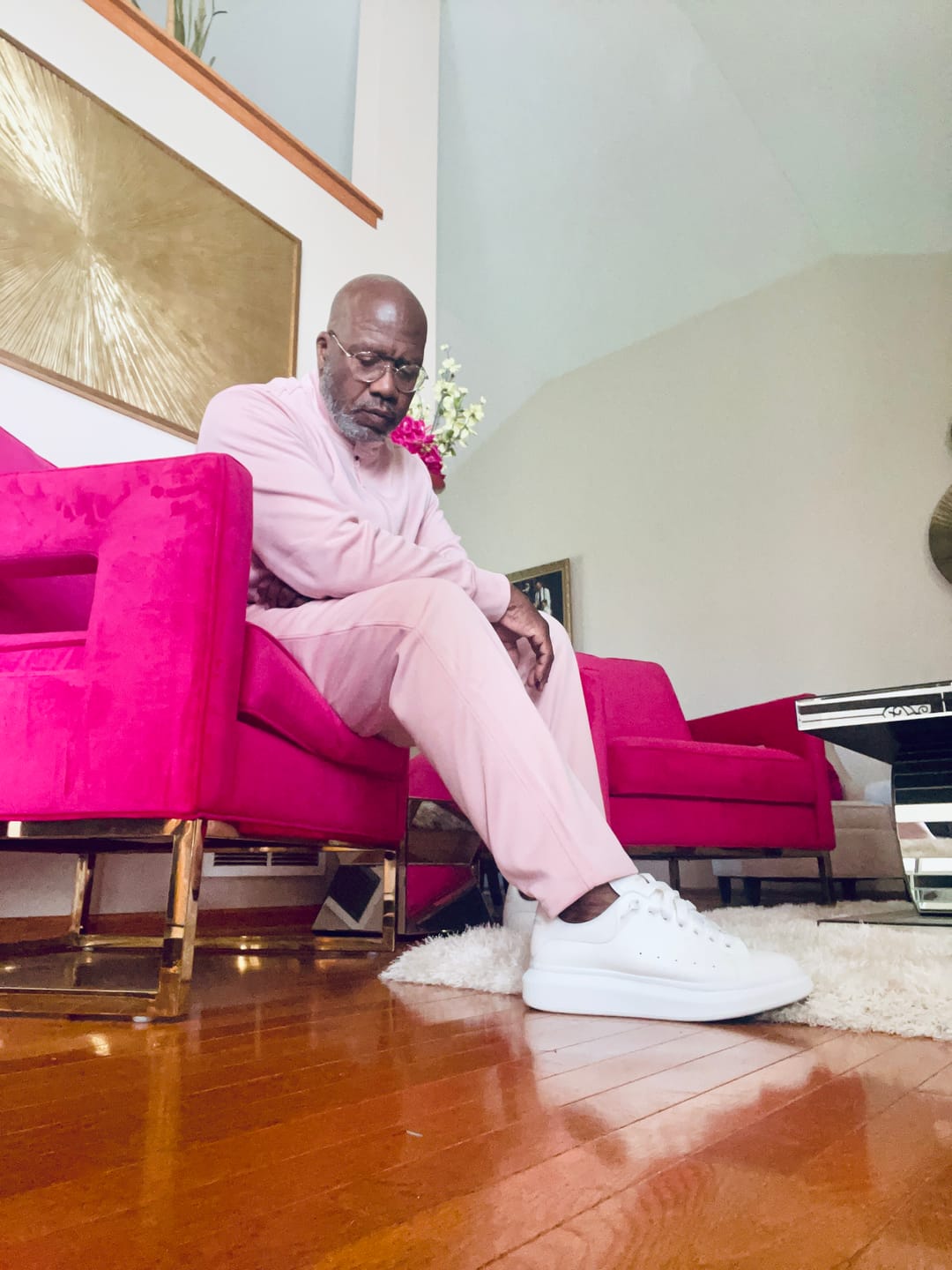 Customer photo review of Sandro Track Pant- Pale Mauve
