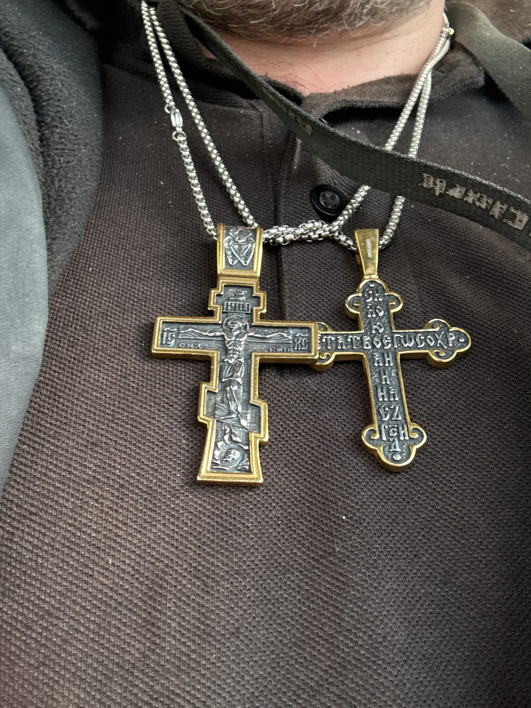 Customer photo review of DARK JESUS CROSS. - GOLD