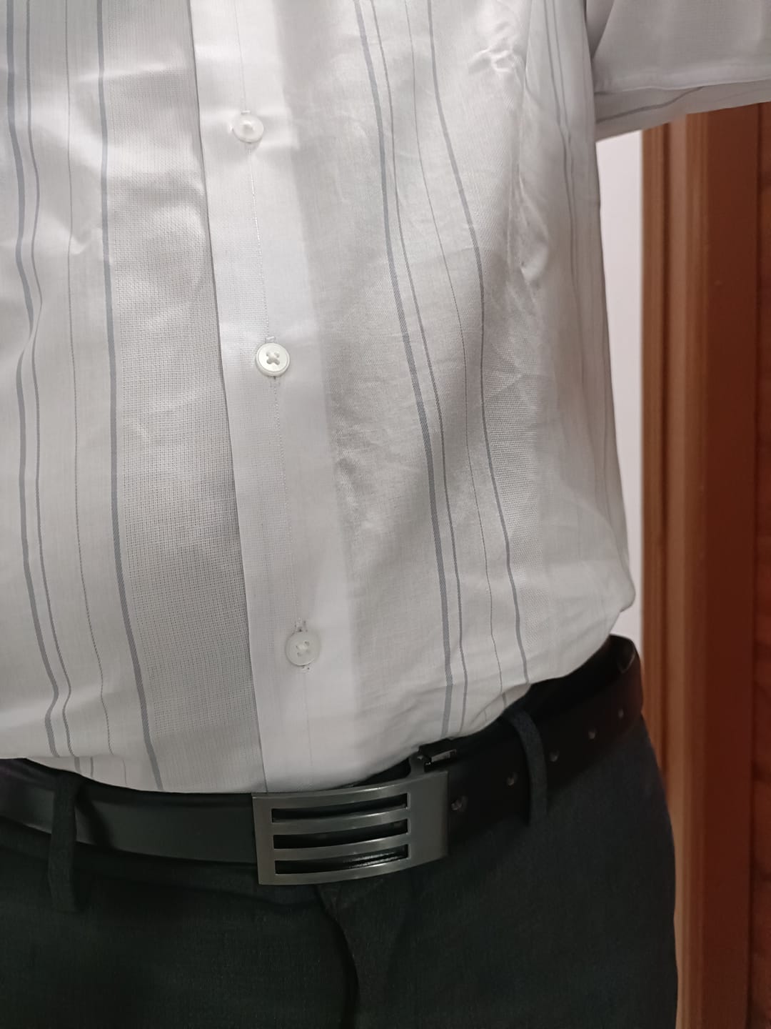 Customer photo review of Bacca Bucci Reversible Dress belt with Genuine leather black & brown