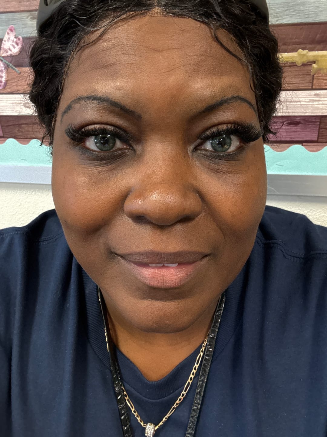 Customer photo review of Perla Green Prescription Colored Contact Lenses