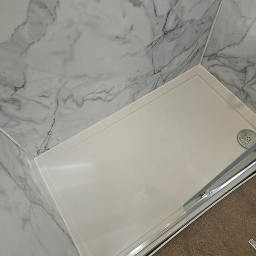 Customer photo review of Anti Slip 1200 x 700 Rectangle Stone Shower Tray