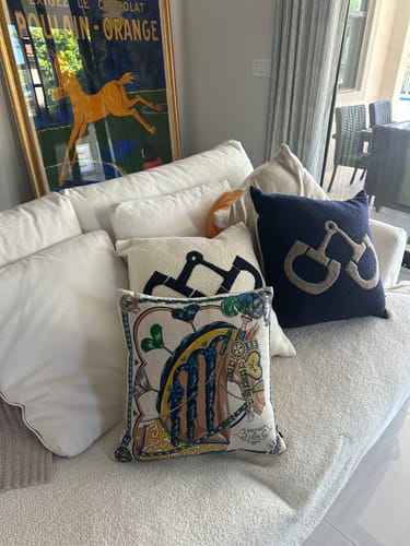 Customer photo review of Harnais de Coeur Naturel Vintage Cashmere & Silk Scarf Pillow 17"
