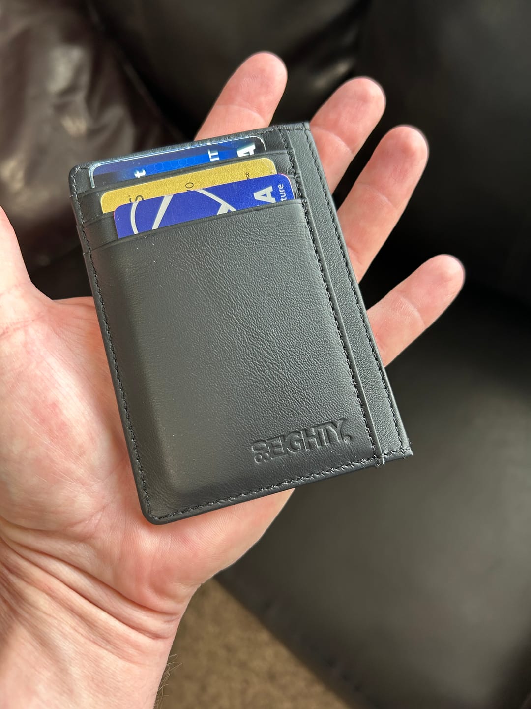 Customer photo review of 80Eighty® Black Leather Wallet