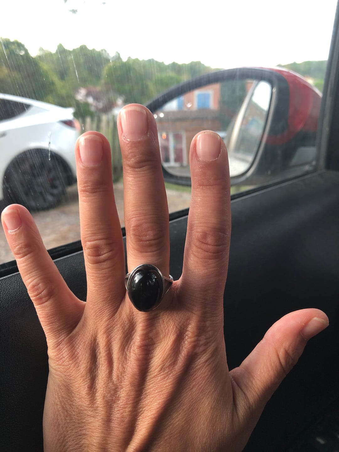 Customer photo review of Bague Ajustable "Guérison de L'Âme" en Obsidienne Œil Céleste & Argent