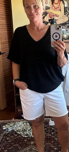 Customer photo review of Jolie Slouchy Dolman Tee (Black)